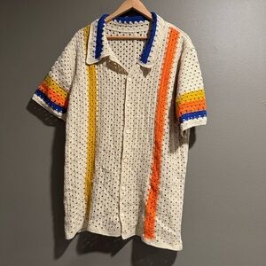 Manfinity Multicolor Crochet Men's Shirt Size Large